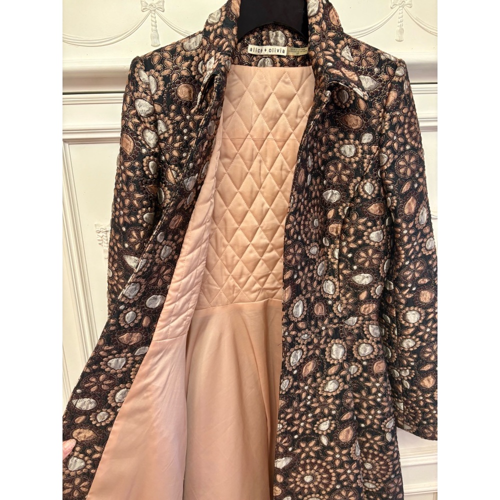 Alice and Olivia Metallic Brocade Dress Jacket
